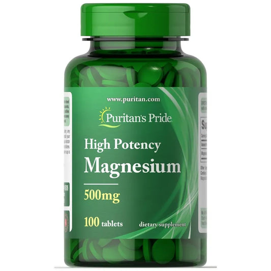 Puritan'S Pride High Potency Magnesium Tablets, 500 Mg, 100 Count