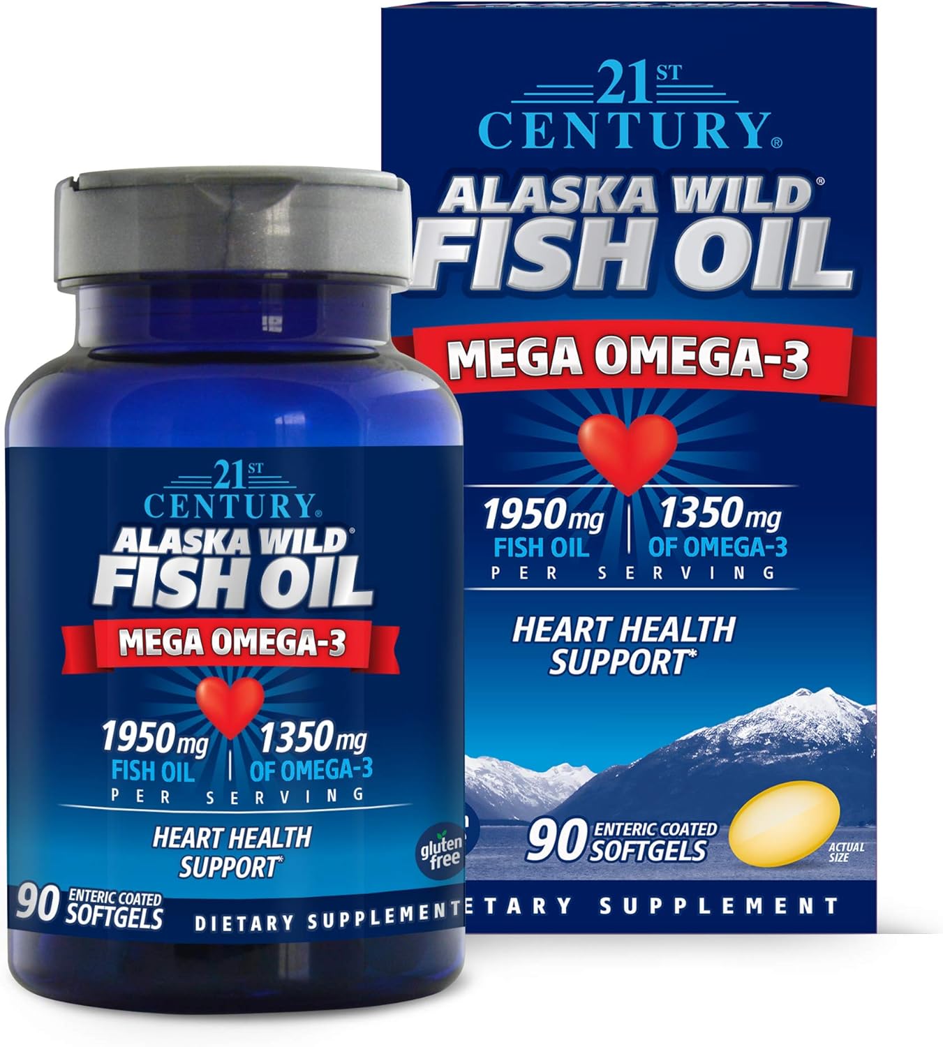 21St Century Alaska Wild Fish Oil Softgels, 90 Count