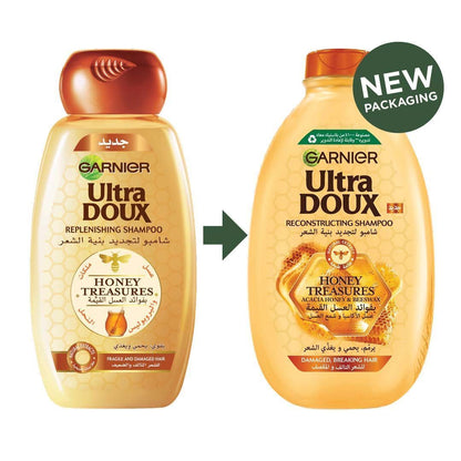 Garnier Ultra Doux Reconstructing Shampoo with Honey Treasures for Fragile & Damaged Hair, 400ml - Makkah Pharmacy