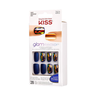 Kiss Glam Fantasy Gel Blue Nails, 1 Pack