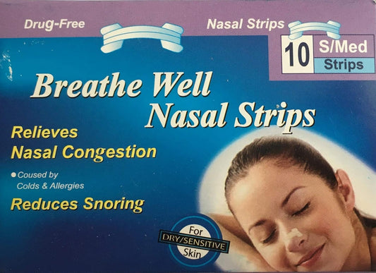 Breathe Well Nasal Strips S/M 10 Strips