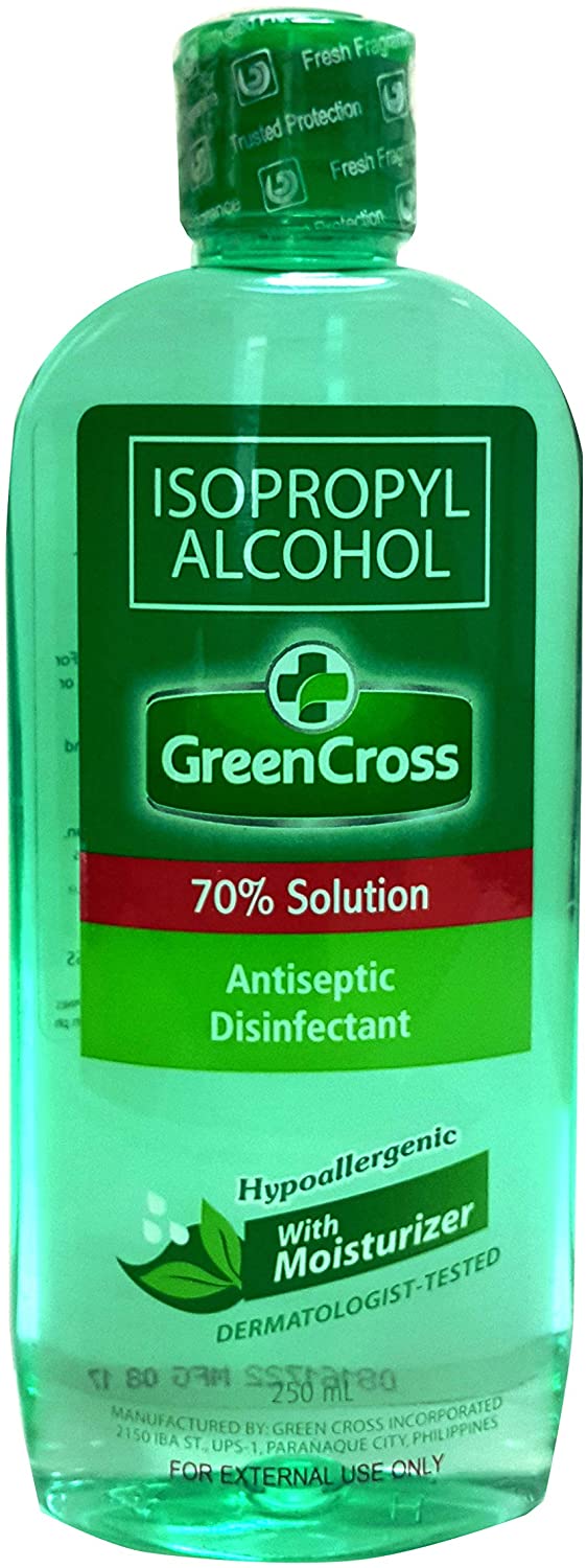 Green Cross Isopropyl Alcohol 70% Solution With Moisturizer, 250ml