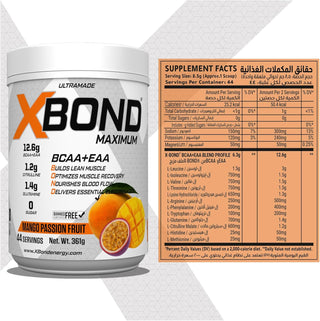 Ultramade XBOND BCAA EAA Powder Mango Passion 44 Servings