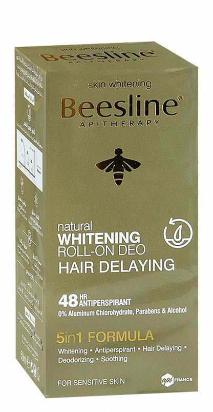 Beesline Apitherapy 48H Antiperspirant Whitening, Soothing & Hair Delaying Roll-On Deodorant for Sensitive Skin, 50ml - Makkah Pharmacy