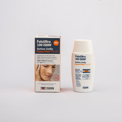 Isdin Foto Ultra Active Unify Water-Resistant Anti-Pigmentation Color Fusion Fluid Sunscreen SPF50+, 50ml - Makkah Pharmacy