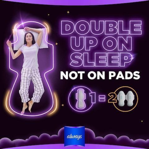 Always DreamZzz Clean & Dry Maxi Thick Night Heavy Pads with Wings, 7 Pieces - Makkah Pharmacy