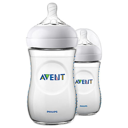 Philips Avent Natural 260ml Anti-Colic Nursing Bottle (1+ Months), 2 Pieces - Makkah Pharmacy