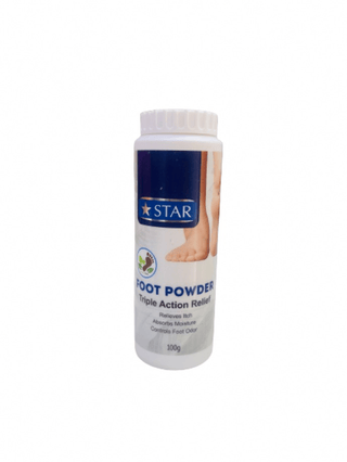Star Triple Action Relief Foot Powder, 100g - Makkah Pharmacy