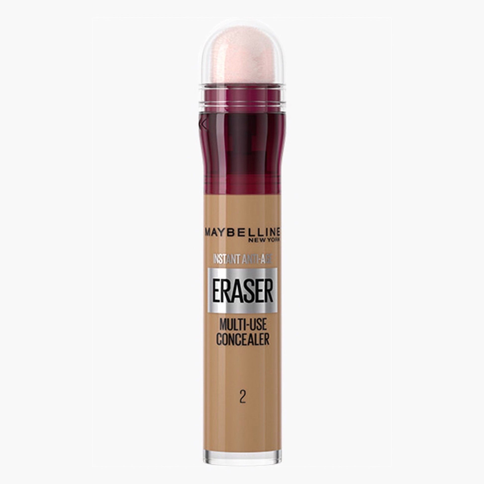 Maybelline Eraser Instant Anti-Aging Multi-Use Concealer with Sponge Nude 02, 6.8ml - Makkah Pharmacy