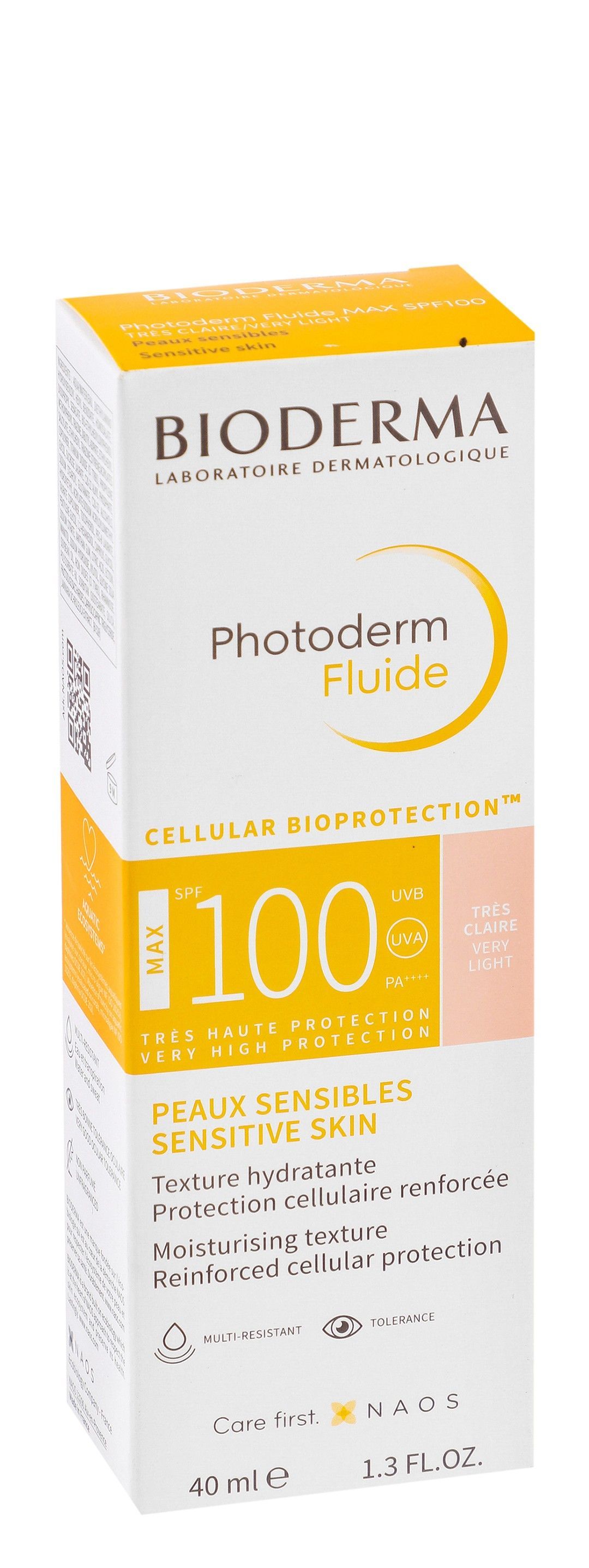 Bioderma Photoderm Water-Resistant Tinted Sunscreen Moisturizing Facial Sunscreen for Sensitive Skin SPF100 Very Light, 40ml - Makkah Pharmacy