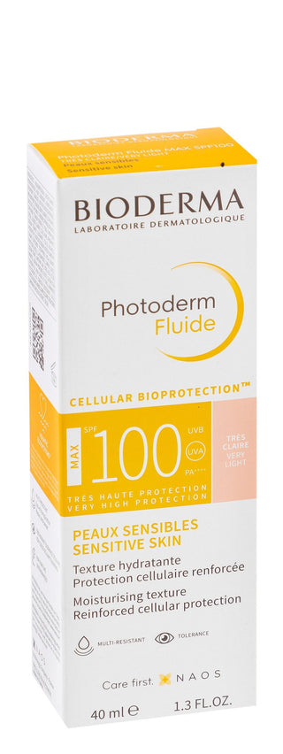 Bioderma Photoderm Water-Resistant Tinted Sunscreen Moisturizing Facial Sunscreen for Sensitive Skin SPF100 Very Light, 40ml - Makkah Pharmacy