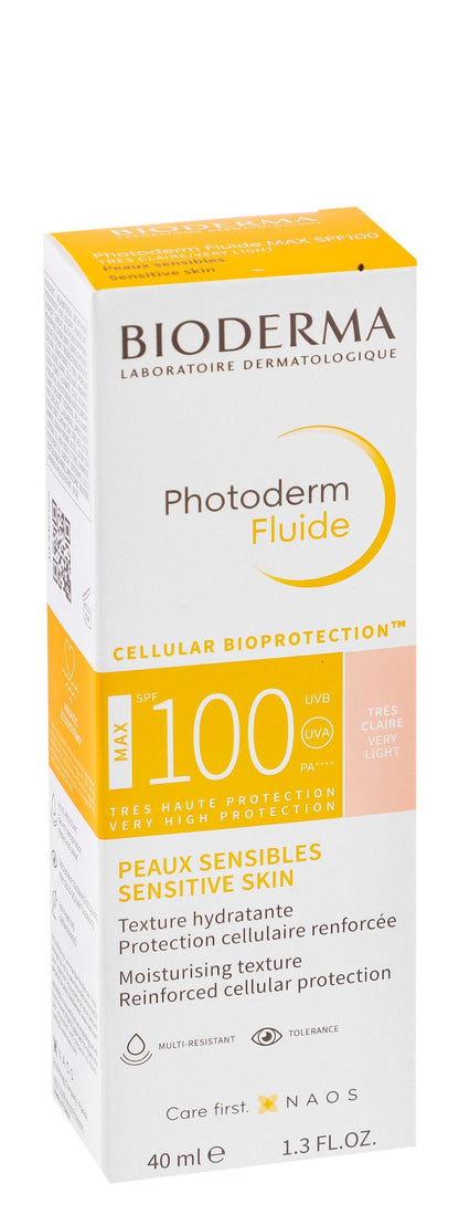 Bioderma Photoderm Water-Resistant Tinted Sunscreen Moisturizing Facial Sunscreen for Sensitive Skin SPF100 Very Light, 40ml - Makkah Pharmacy