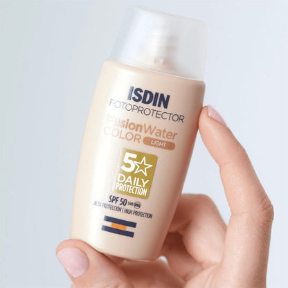 Isdin Fotoprotector Fusion Water Hypoallergenic Facial Sunscreen SPF50+ Light, 50ml - Makkah Pharmacy