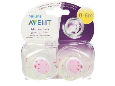 Philips Avent Night Time Silicone 0 To 6 Months Pacifier 2 pcs - Makkah Pharmacy