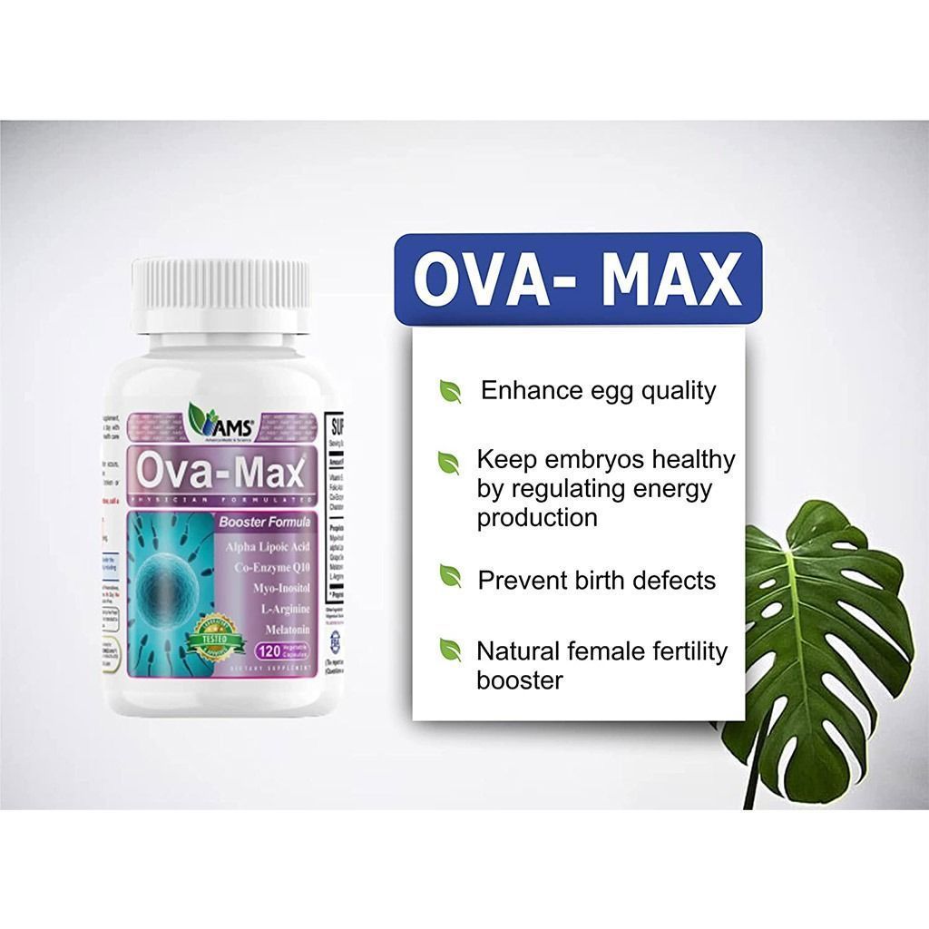 AMS Ova-Max Supplement with Alpha Lipoic Acid, Co-Q10 & L-Arginine, 120 Capsules - Makkah Pharmacy
