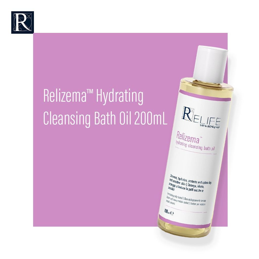 Relife Relizema Hydrating, Protecting & Cleansing Bath Oil for Dry & Sensitive Skin, 100ml - Makkah Pharmacy