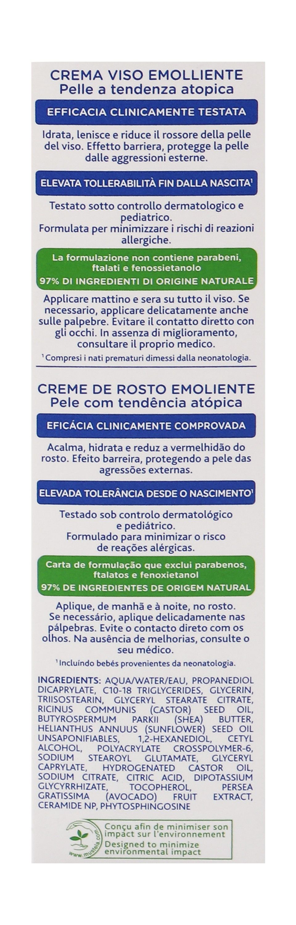 Mustela Stelatopia Hypoallergenic Emollient Face Cream for Babies with Atopic Prone Skin (0+ Years), 40ml - Makkah Pharmacy