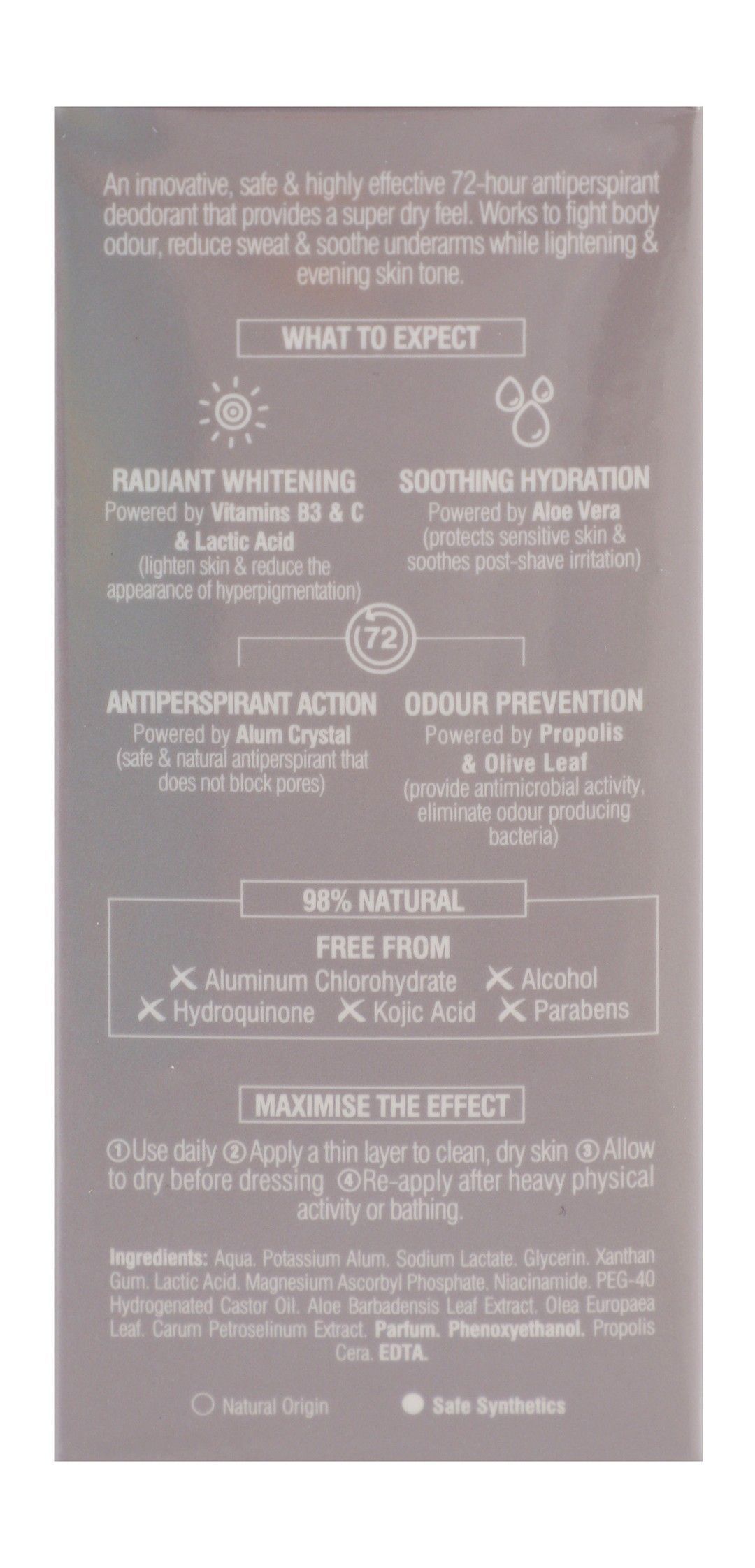 Beesline Apitherapy Super Dry Powder Soft Whitening Aluminum Free Roll-On Deodorant, 50ml - Makkah Pharmacy