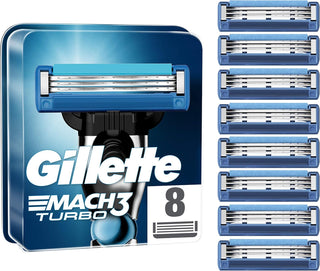 Gillette Mach3 Turbo MenS Razor Blade Refills, 8 Count