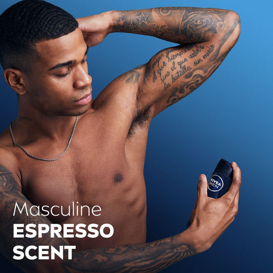 Nivea Men Deep Black Carbon Espresso Antiperspirant Antibacterial Deodorant Spray, 150ml - Makkah Pharmacy