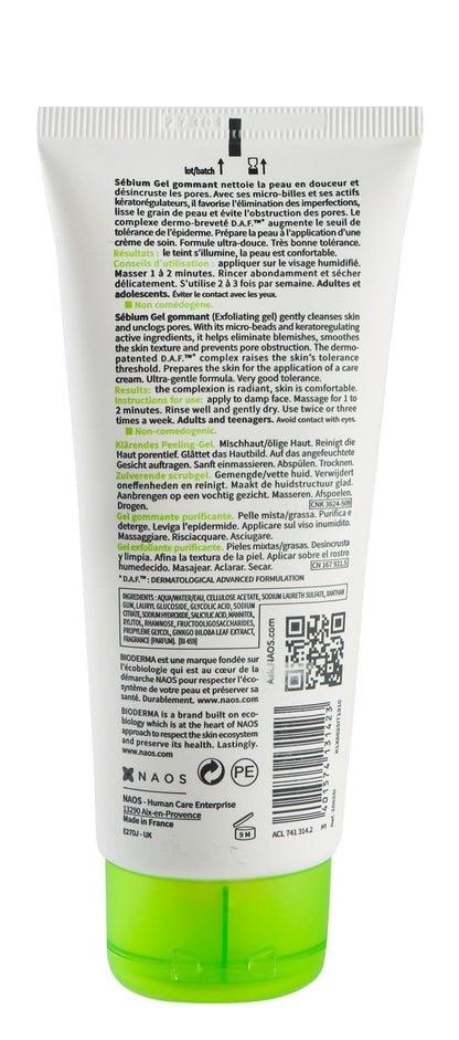 Bioderma Sebium Hypoallergenic Exfoliating & Purifying Facial Gel, 100ml - Makkah Pharmacy
