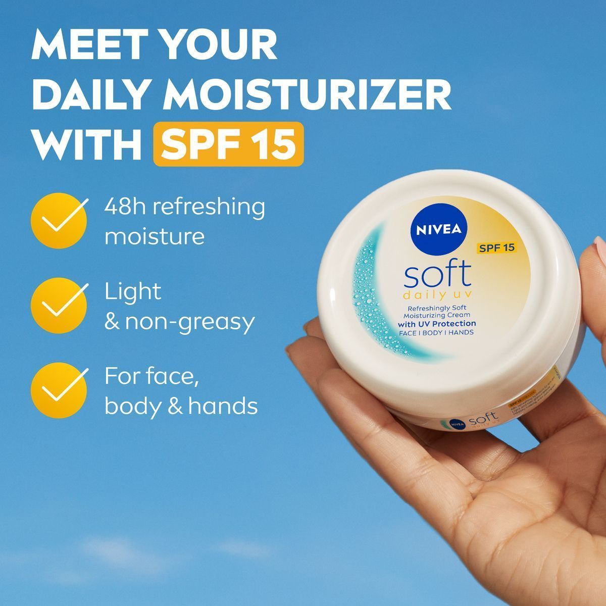 NIVEA Soft Moisturizing Cream SPF15, 100ml - Makkah Pharmacy