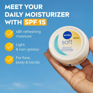 NIVEA Soft Moisturizing Cream SPF15, 100ml - Makkah Pharmacy
