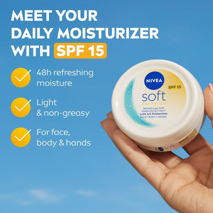 NIVEA Soft Moisturizing Cream SPF15, 100ml - Makkah Pharmacy