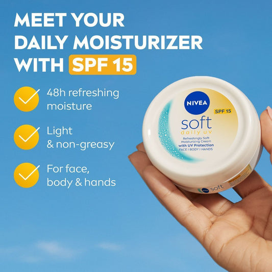 NIVEA Soft Moisturizing Cream SPF15, 100ml - Makkah Pharmacy
