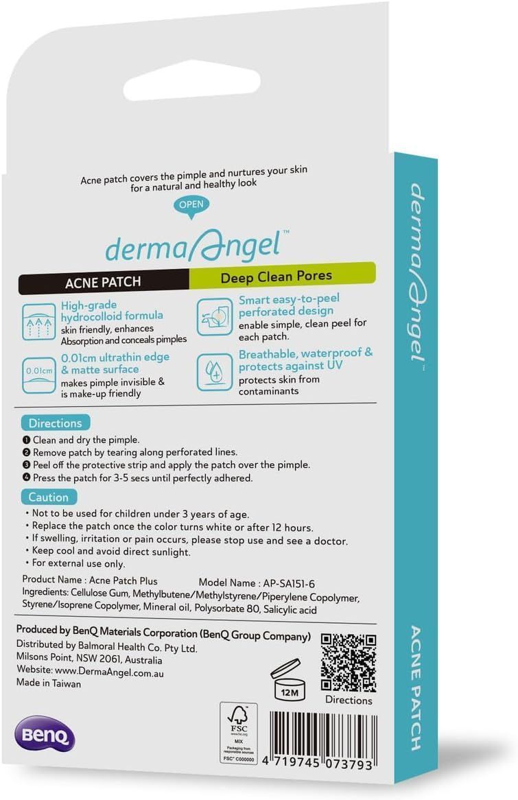 Derma Angel Waterproof 12mm Day & Night Spot Patches with Salicylic Acid, 24 Pieces - Makkah Pharmacy