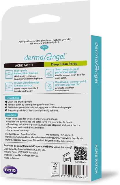 Derma Angel Waterproof 12mm Day & Night Spot Patches with Salicylic Acid, 24 Pieces - Makkah Pharmacy