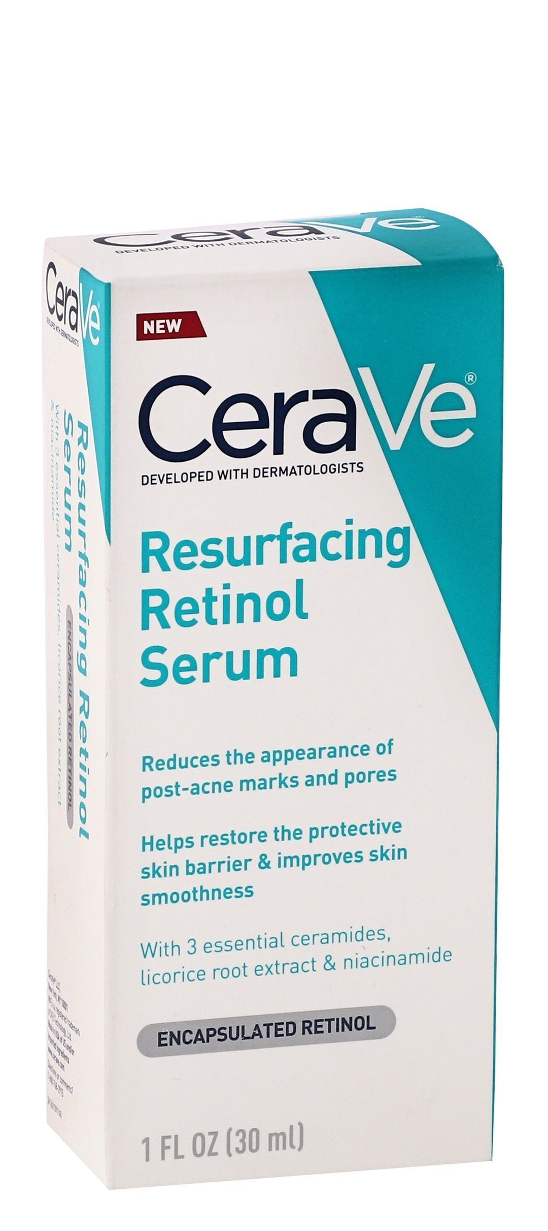 CeraVe Resurfacing Retinol Face Serum with Ceramides, Licorice Root Extract & Niacinamide for Acne & Pores, 30ml - Makkah Pharmacy