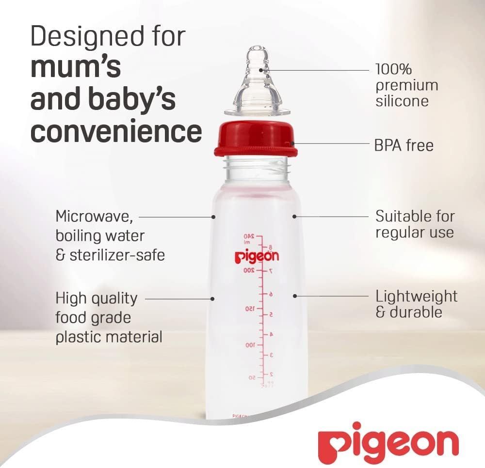 Pigeon Peristaltic Nursing Bottle Plastic with Handle, 240ml