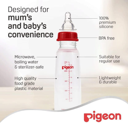 Pigeon Peristaltic Nursing Bottle Plastic with Handle, 240ml