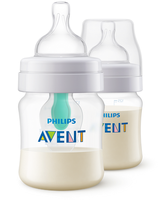 Philips Avent Anti-Colic Baby Feeding Bottles with Airfree Vent (0+ Months), 2 Pieces