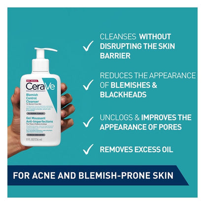 CeraVe Blemish Control Face Cleansing Gel with Ceramides, Salicylic Acid & Niacinamide for Blemish, 236ml - Makkah Pharmacy