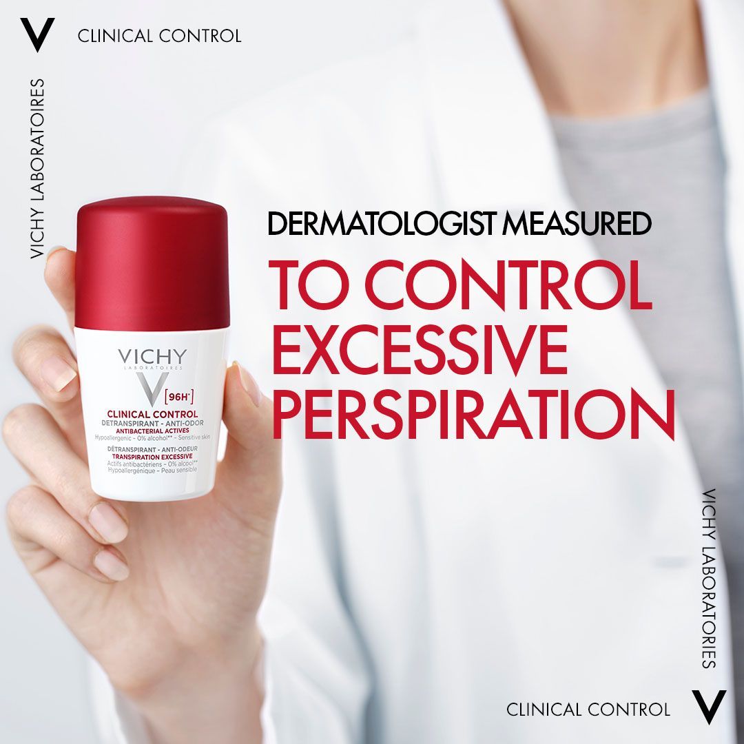 Vichy 96 Hour Clinical Control Deodorant for Women, 50ml - Makkah Pharmacy