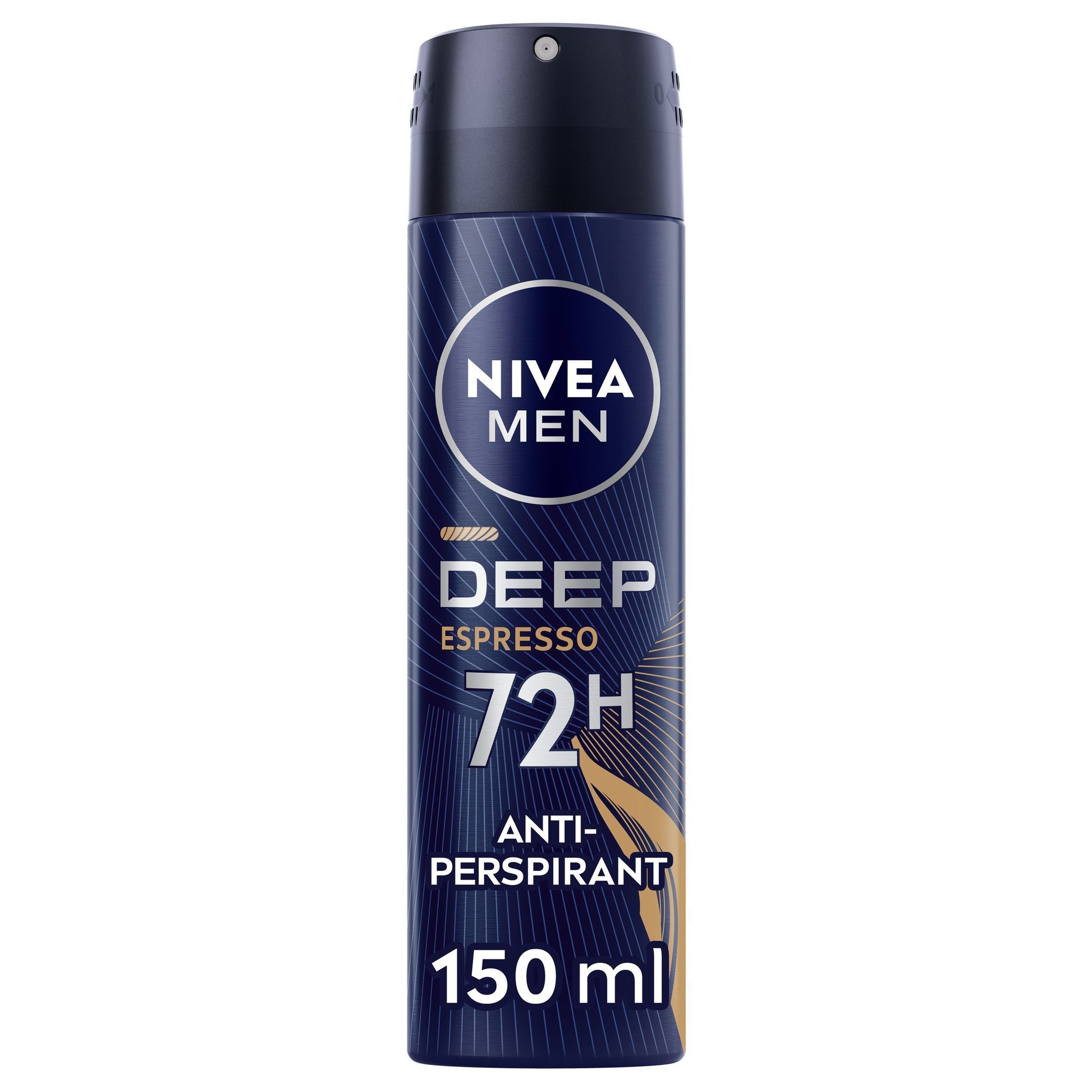 Nivea Men Deep Black Carbon Espresso Antiperspirant Antibacterial Deodorant Spray, 150ml - Makkah Pharmacy
