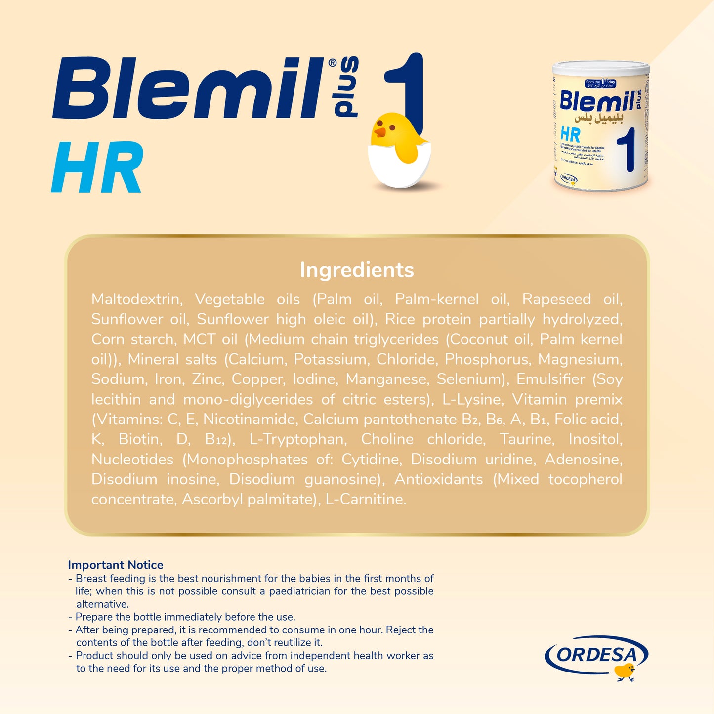 Blemil plus 1HR Infant formula milk- 400g