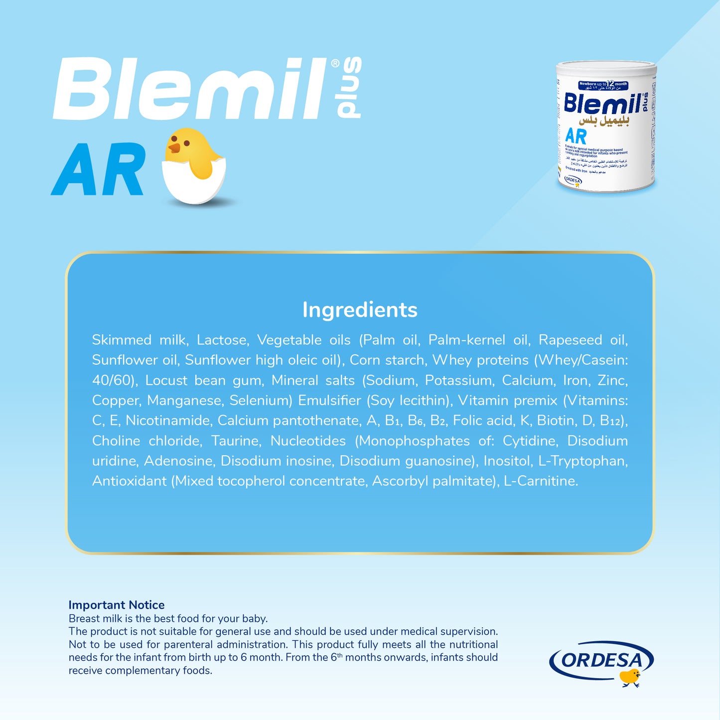 Blemil plus AR Infant formula milk- 400g