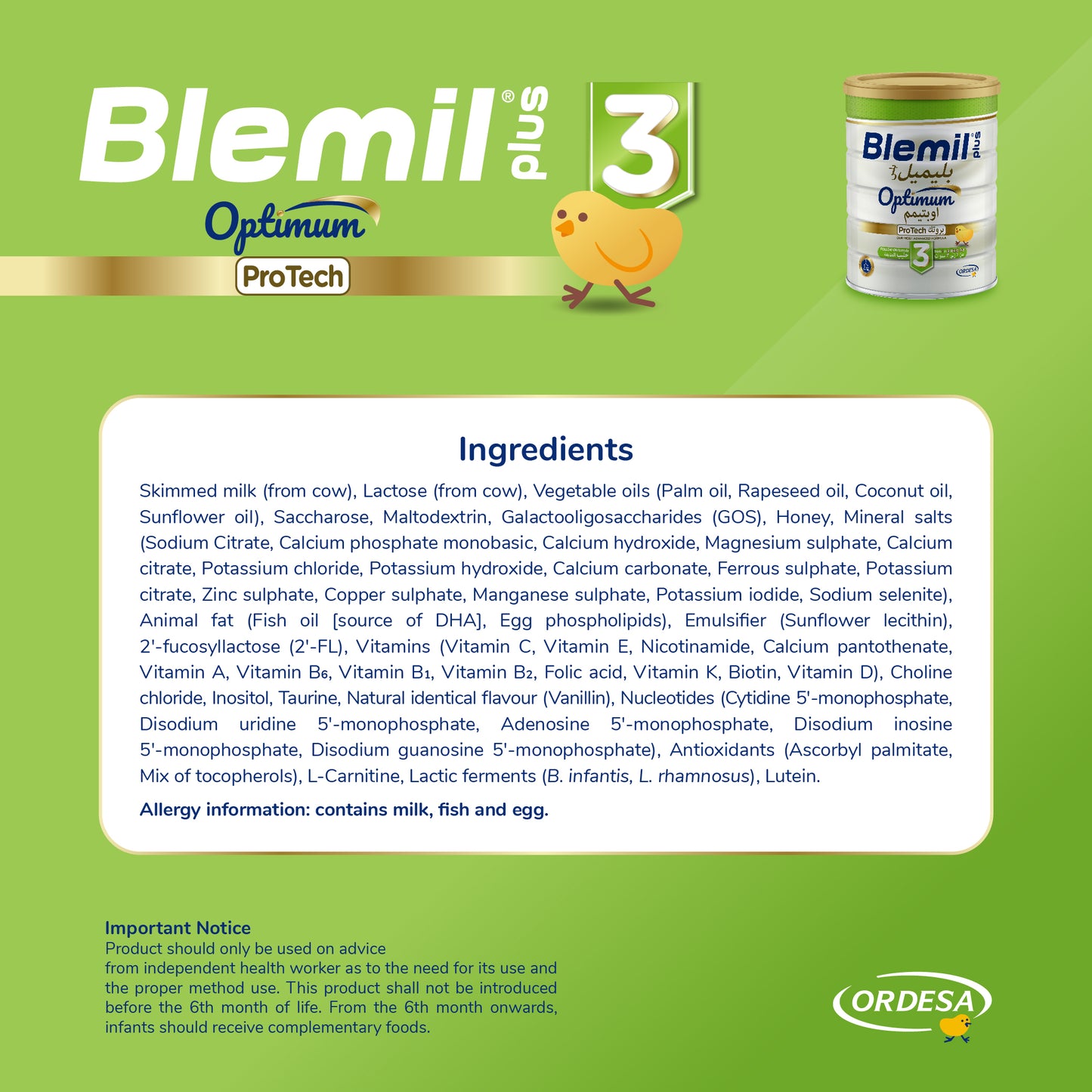 Blemil plus 3  ProTech Follow- on formula milk - 800g