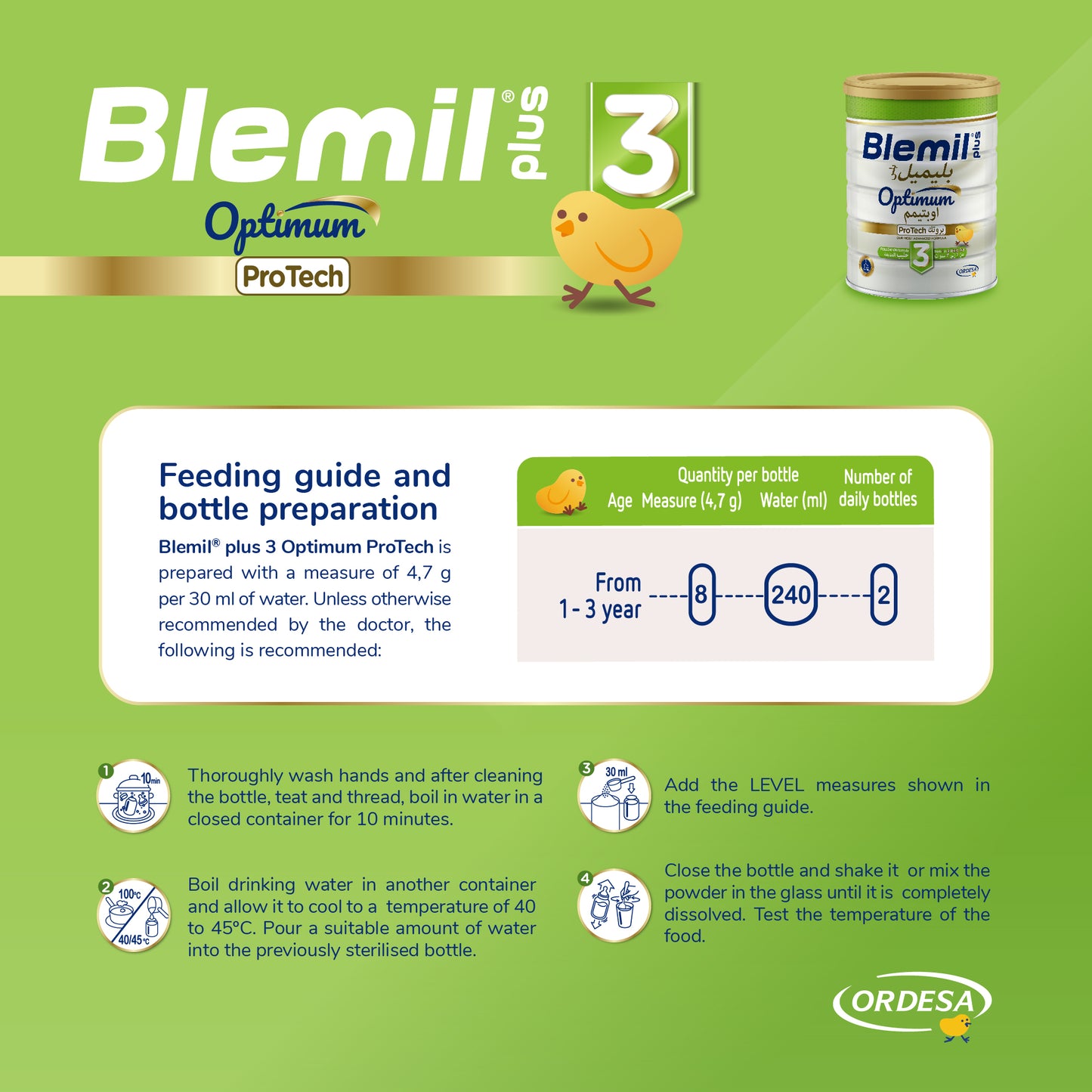 Blemil plus 3  ProTech Follow- on formula milk - 800g