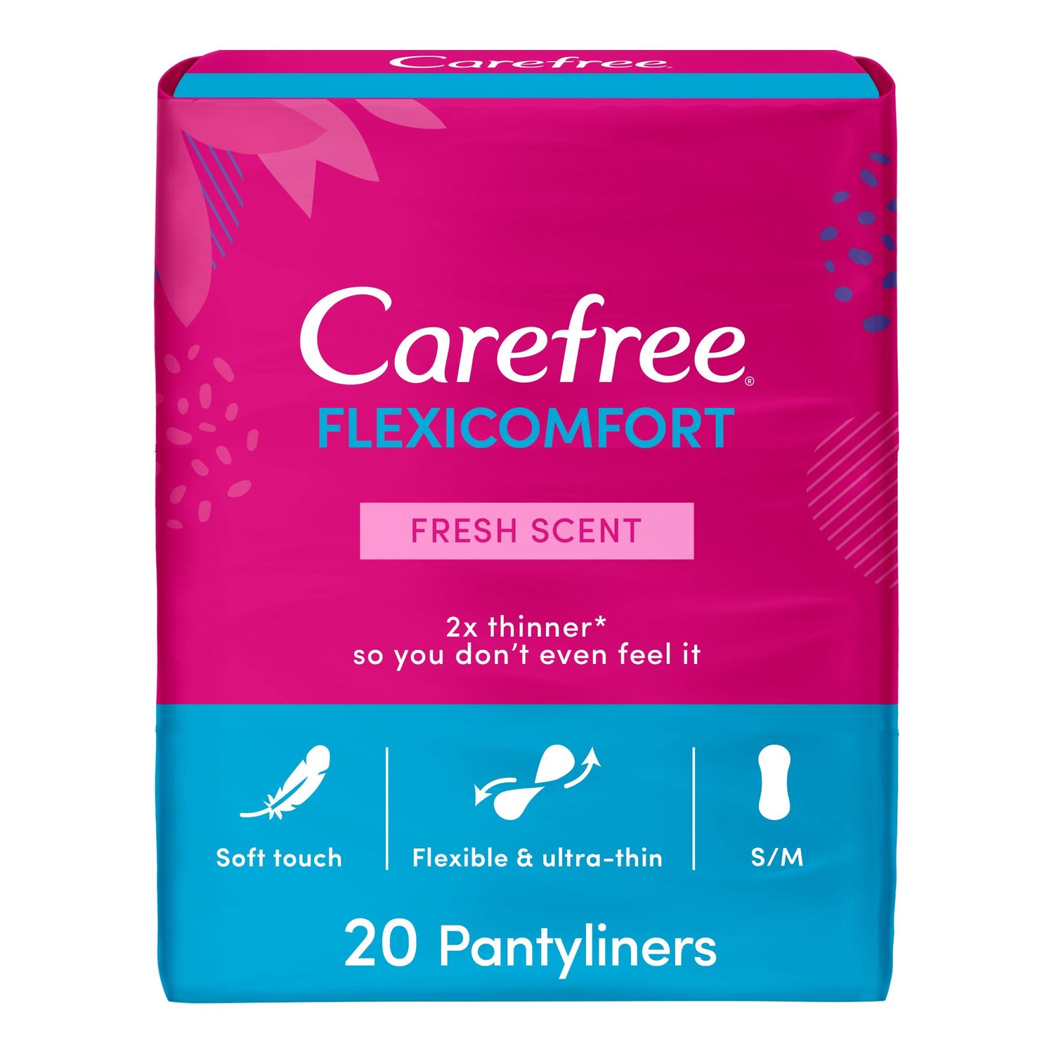 Carefree Flexicomfort Fresh Scent Pantyliners, 20 Pieces