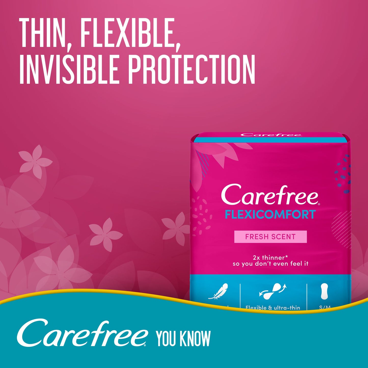 Carefree Flexicomfort Fresh Scent Pantyliners, 20 Pieces
