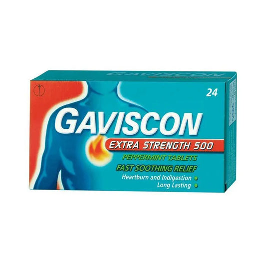 Gaviscon Extra 500mg Tablets 24's Peppermint