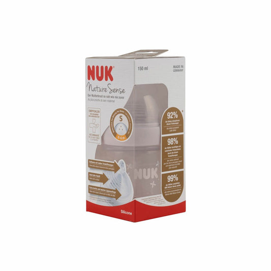 NUK Sense PP Bottle With Silicone Teether 0-6 Months, 150ml - Makkah Pharmacy