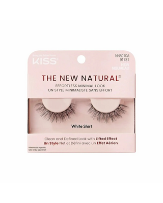 Kiss The New Natural Lashes White Shirt, 1 Pair