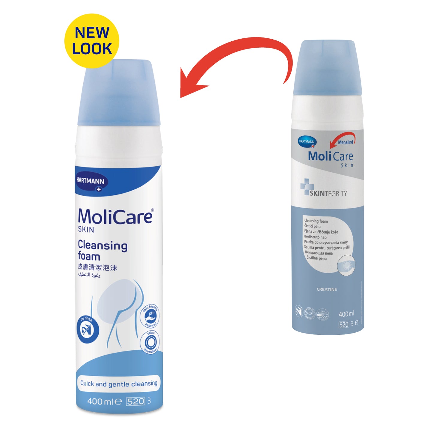 MoliCare Skin Cleansing Foam without water. Easy, fast and gentle cleansing, 400ml