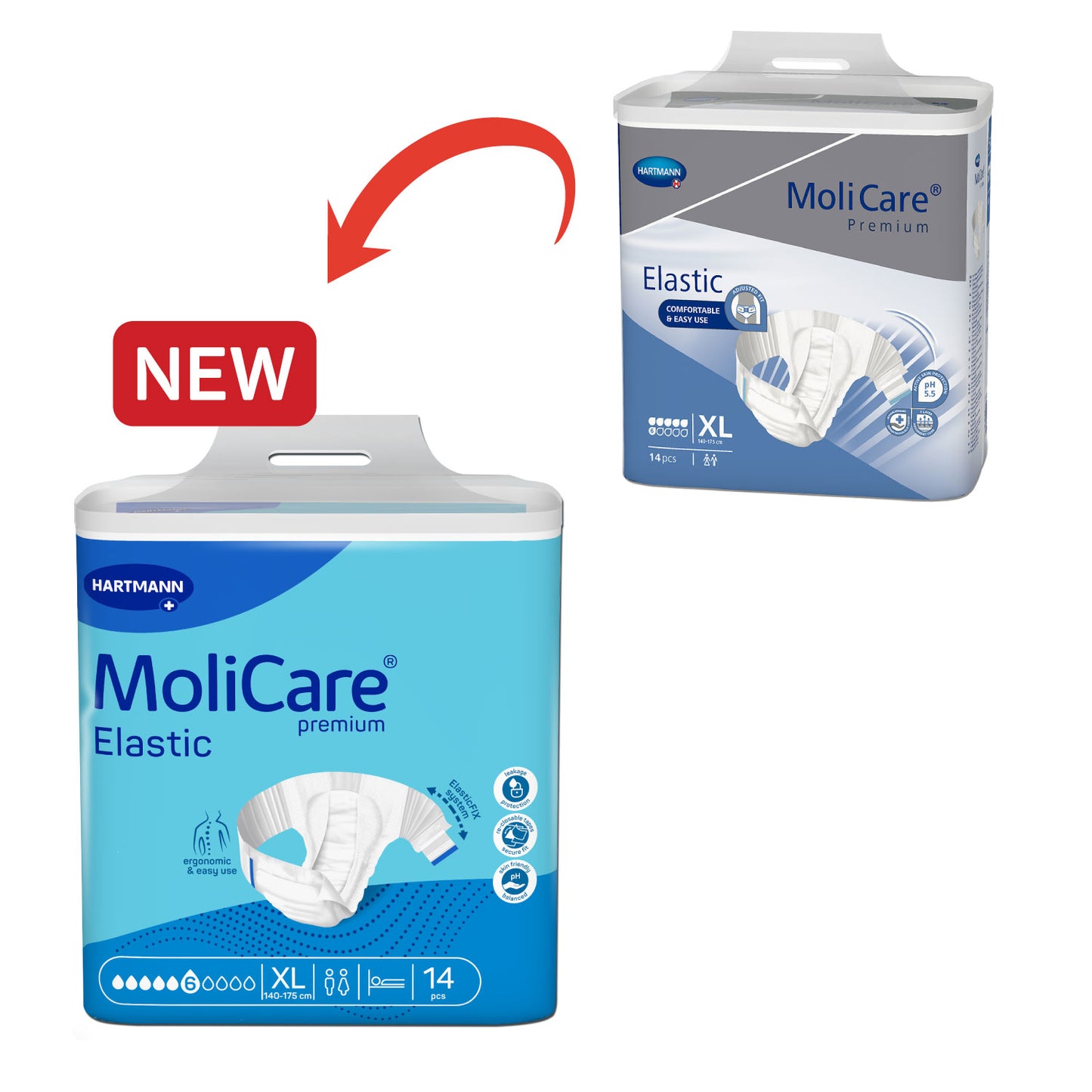 Molicare Elastic Adult Diaper 6 Drops XL 14s