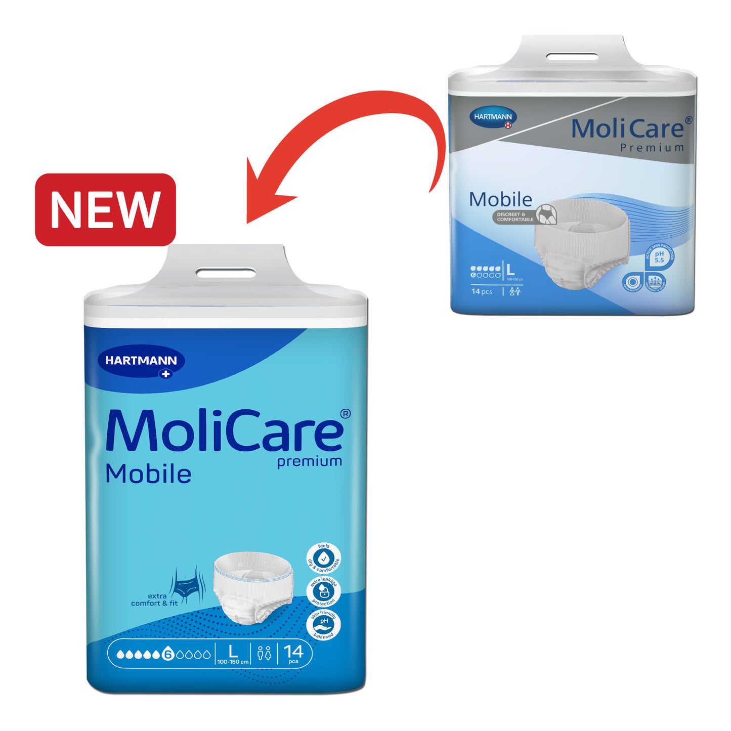 Molicare Mobile Adult Diaper Pull Up Pants Large 14s